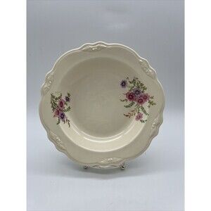 Homer Laughlin  Soup Bowl Flower Print Collectible Pretty 3D Border